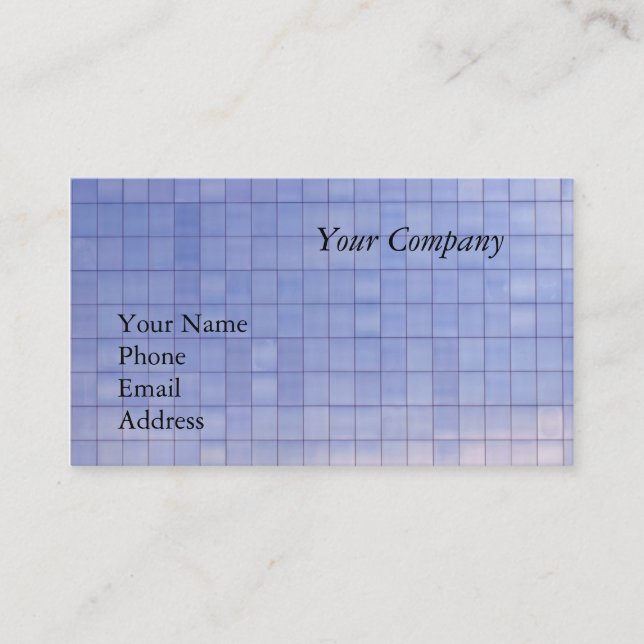 Carte De Visite Façade en verre bleue d'un complexe de bureaux (Devant)
