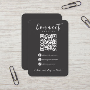 Carte De Visite Facebook Instagram Tiktok Soft Black QR Code