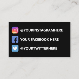Carte De Visite Facebook Instagram Twitter