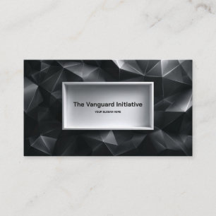 Carte De Visite Facette de cristal polygonal 3D noir Minimaliste