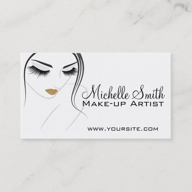 Carte De Visite Faire face à de longs cils Lash Extensions (Devant)