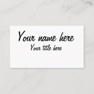Carte De Visite faire soi-même