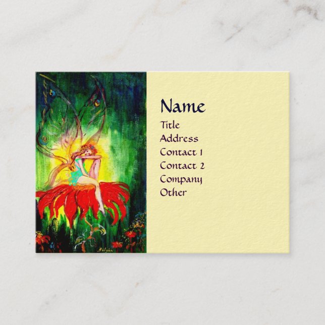 CARTE DE VISITE FAIRY DREAMING SUR LA FLEURS (Devant)