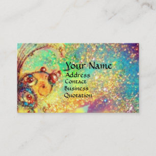 Carte De Visite FAIRY IN NIGHT / MAGIC BUTTERFLY PLANTE turquoise