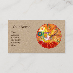 Carte De Visite FAIRY OF FLOWWERS MONOGRAM Red Yelllow Kraft Papie