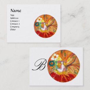 Carte De Visite FAIRY OF THE FLOWERS MONOGRAM, Rouge Jaune Blanc