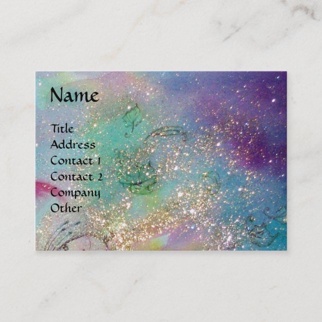 Carte De Visite FAIRY OF THE FLOWERS Turquoise Blue Green Gold Spa (Devant)