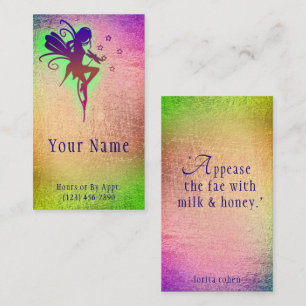 Carte De Visite Fairy Realm Psychique Lecteur Tarot Mystic Neon Ca