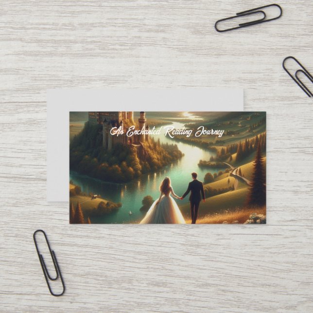 Carte De Visite Fairytale Walk Signet paysager enchanté (Devant/Arrière en situation)