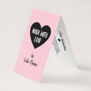 Carte De Visite Fait avec des rayures de rose d'amour -