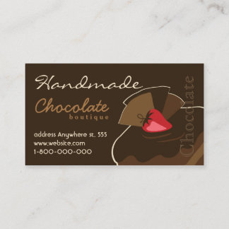 Carte de visite fait main de chocolat