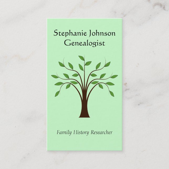 Carte de visite fait sur commande 1 d'arbre de (Devant)