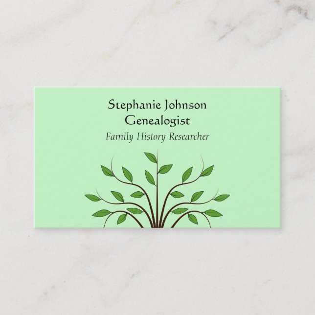 Carte de visite fait sur commande 2 d'arbre de (Devant)