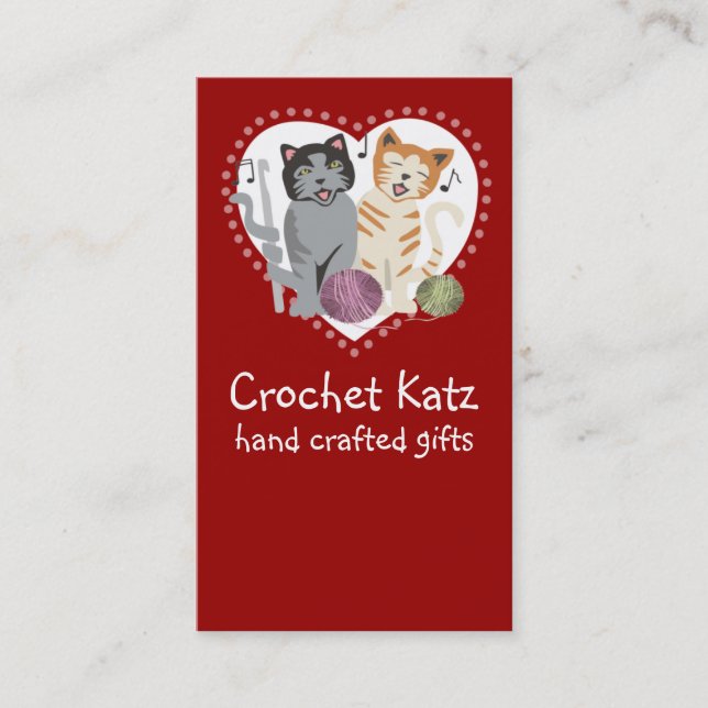 Carte de visite fait sur commande de chats de fil (Devant)