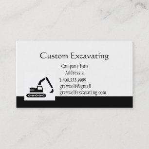 Carte de visite fait sur commande de excavation
