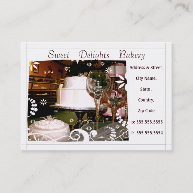 Carte de visite fait sur commande de gâteaux de (Devant)
