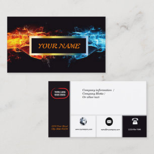 Carte de visite fait sur commande de glace du feu
