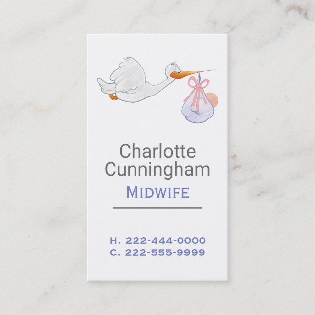 Carte de visite fait sur commande orienté de la (Devant)