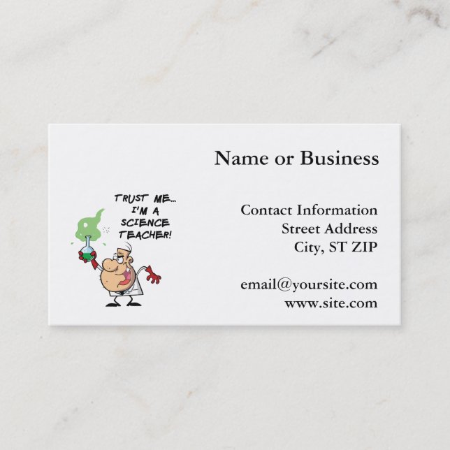 Carte De Visite Faites-moi confiance... Je suis professeur de scie (Devant)