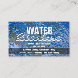 Carte De Visite Faites une aérobic d'eau bleue de scintillement