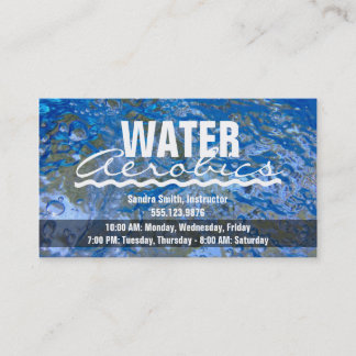 Carte De Visite Faites une aérobic d'eau bleue de scintillement