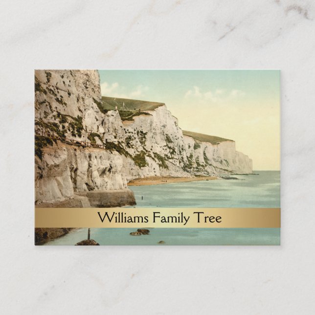 Carte De Visite Falaises blanches de Dover, Angleterre arbre généa (Devant)