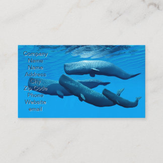 Carte De Visite Famille de baleines de Sperm