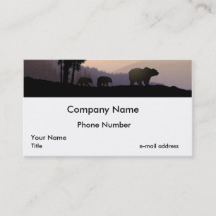 Carte De Visite Famille d'ours gris