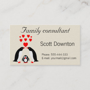 Carte De Visite Famille Penguins