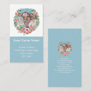 Carte De Visite Family Farm Homestead Poulets Jardin Couleur Bloc