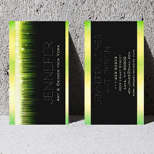 Carte De Visite Fancy Bright Green Neon Light Moderne Design Art