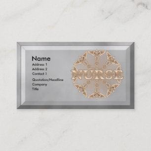 Carte De Visite Fancy Cuivre Caduceus RN Nurse