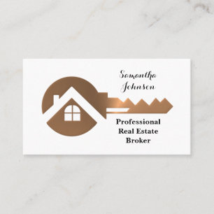Carte de visite Fancy Cuivre Key Real Estate Broke