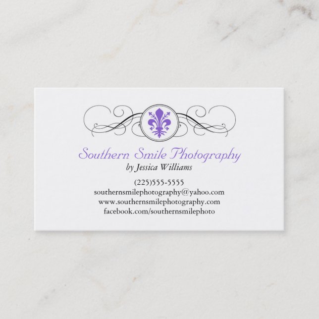 Carte De Visite Fancy Fleur de Lis (Devant)