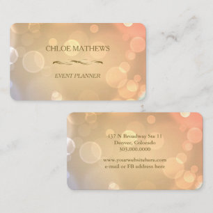 Carte De Visite Fancy Gold Bokeh Professional