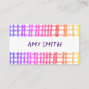 Carte De Visite fantaisie fun coloré lignes peintes personnalisées