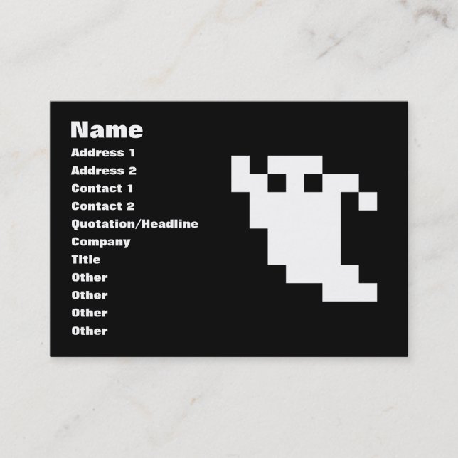 Carte De Visite Fantôme de pixel de 8 bits (Devant)