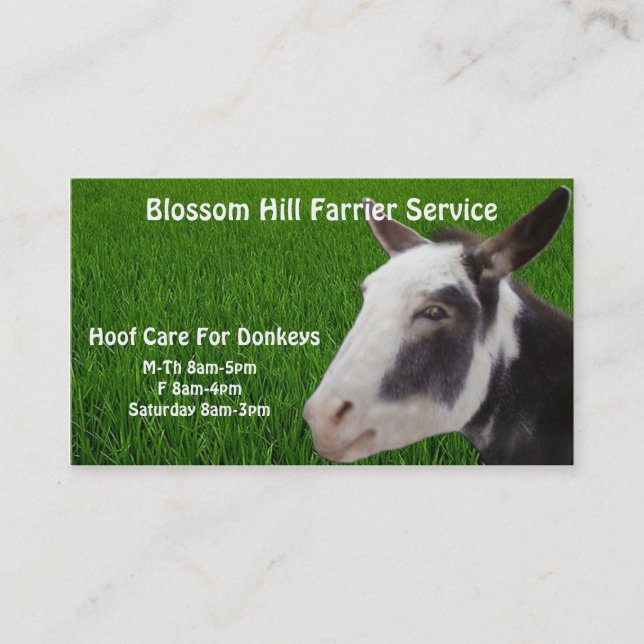 Carte de visite Farrier Donkey (Devant)