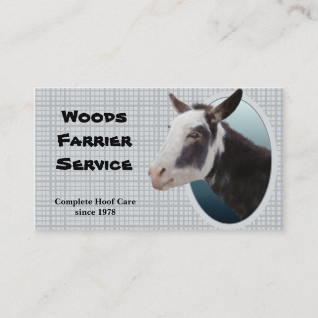 Carte de visite Farrier Donkey (Devant)