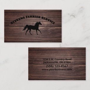 Carte De Visite Farrier Horseshoe Service Bois