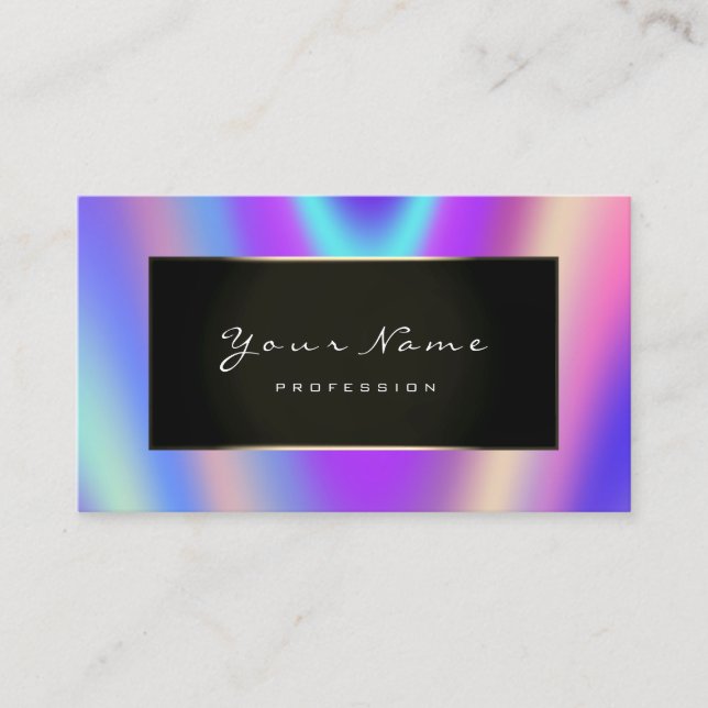 Carte De Visite Fashion Blogger encadré noir cadre violet fluoresc (Devant)
