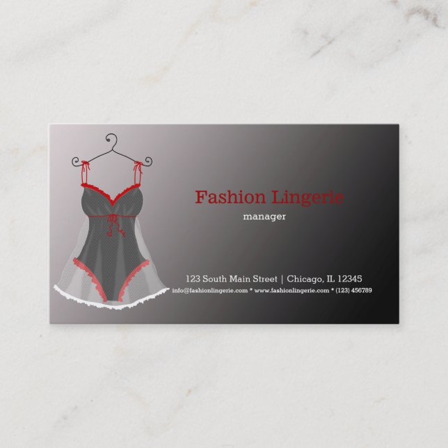 Carte De Visite Fashion Lingerie (Devant)