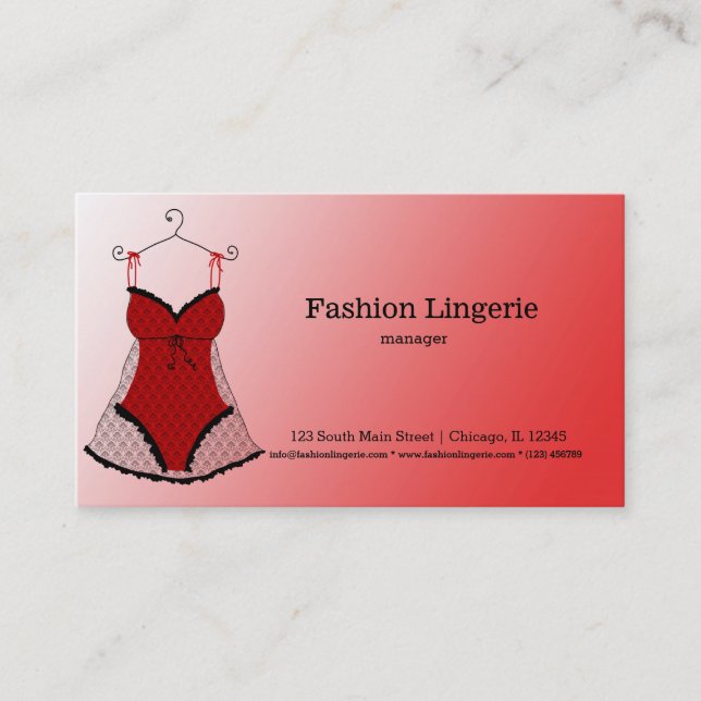 Carte De Visite Fashion Lingerie (Devant)