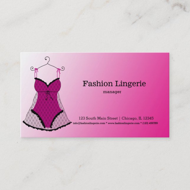 Carte De Visite Fashion Lingerie (Devant)