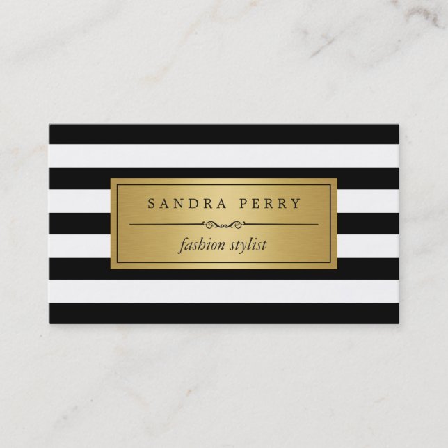 Carte De Visite Fashion Stylist - Moderne Black White (Devant)