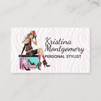 Carte De Visite Fashion Stylist Shopper Gal Business Card