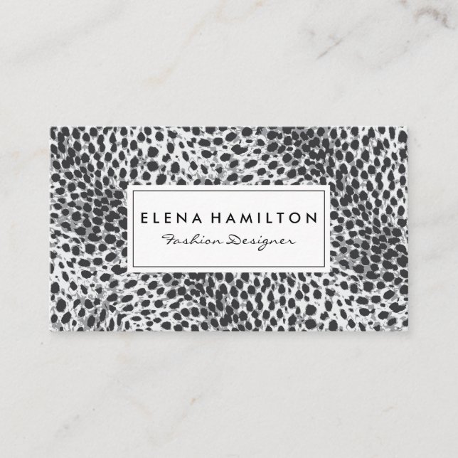 Carte De Visite Fashionista | EMPREINTE DE LÉOPARD (Devant)