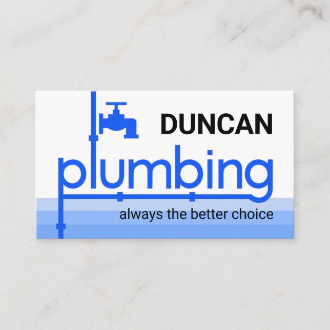 Carte De Visite Faucet Pipeline Leaking Blue Water (Devant)