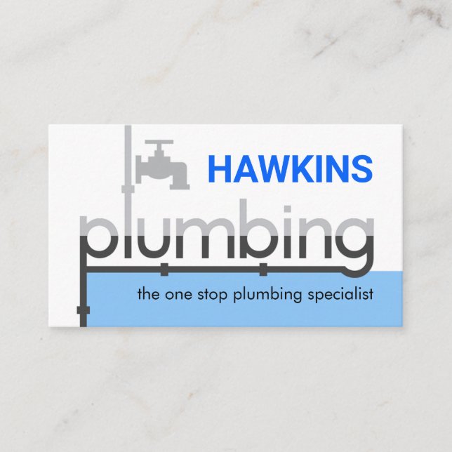 Carte De Visite Faucet Pipeline Leaking Blue Waters (Devant)