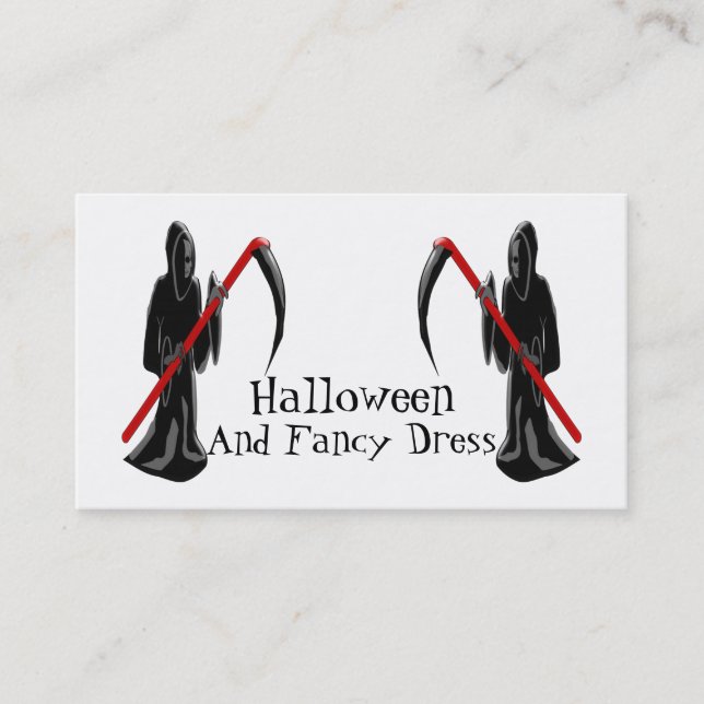 Carte De Visite Faucheuse Grim Halloween robe fantaisie (Devant)
